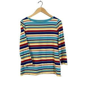 Talbots Petites multicolored striped 3/4 sleeved top. Women’s size MP